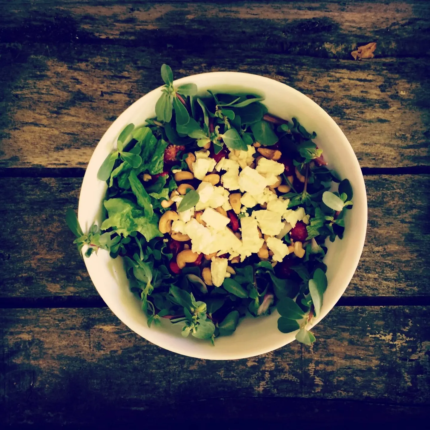 A Greek-Inspired Salad With Purslane, Cashews, and Feta