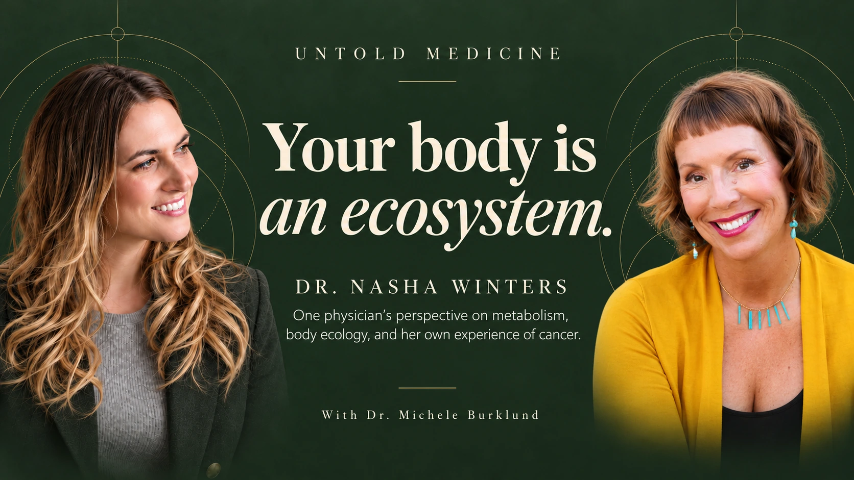 Dr. Michele Burklund and Dr. Nasha Winters — Your Body Is an Ecosystem. Untold Medicine podcast cover.