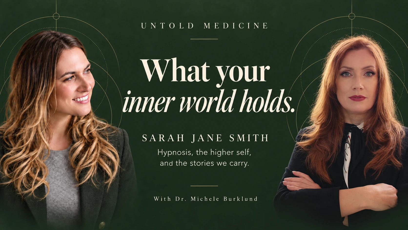 Dr. Michele Burklund and Sarah Jane Smith — What Your Inner World Holds. Untold Medicine podcast cover.